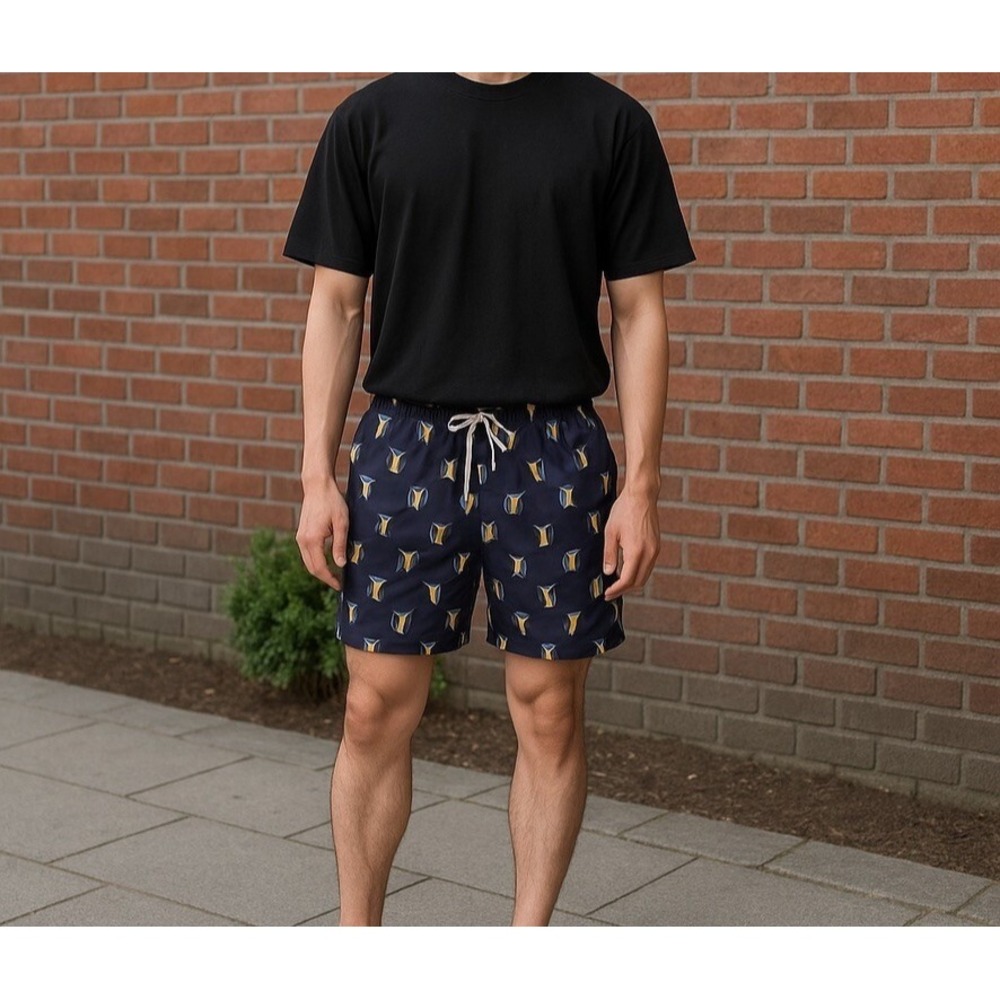 Salty Squad Men's Blue Yellow Tuna Tail Swim Trunks Mesh Lined Size XL‎ EUC